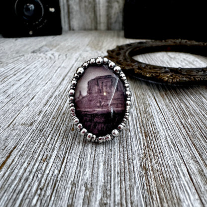 Road To Nowhere - Cowboy on Horse / Desert Ring Fine Silver Size 9.5 / One of a Kind
