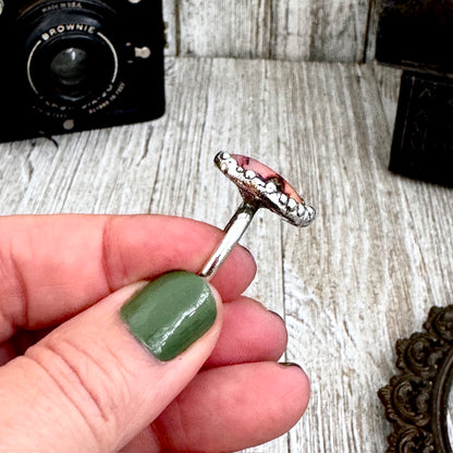 Road To Nowhere  - Cowboy Road Sign Side Ring Fine Silver Size 8 / One of a Kind