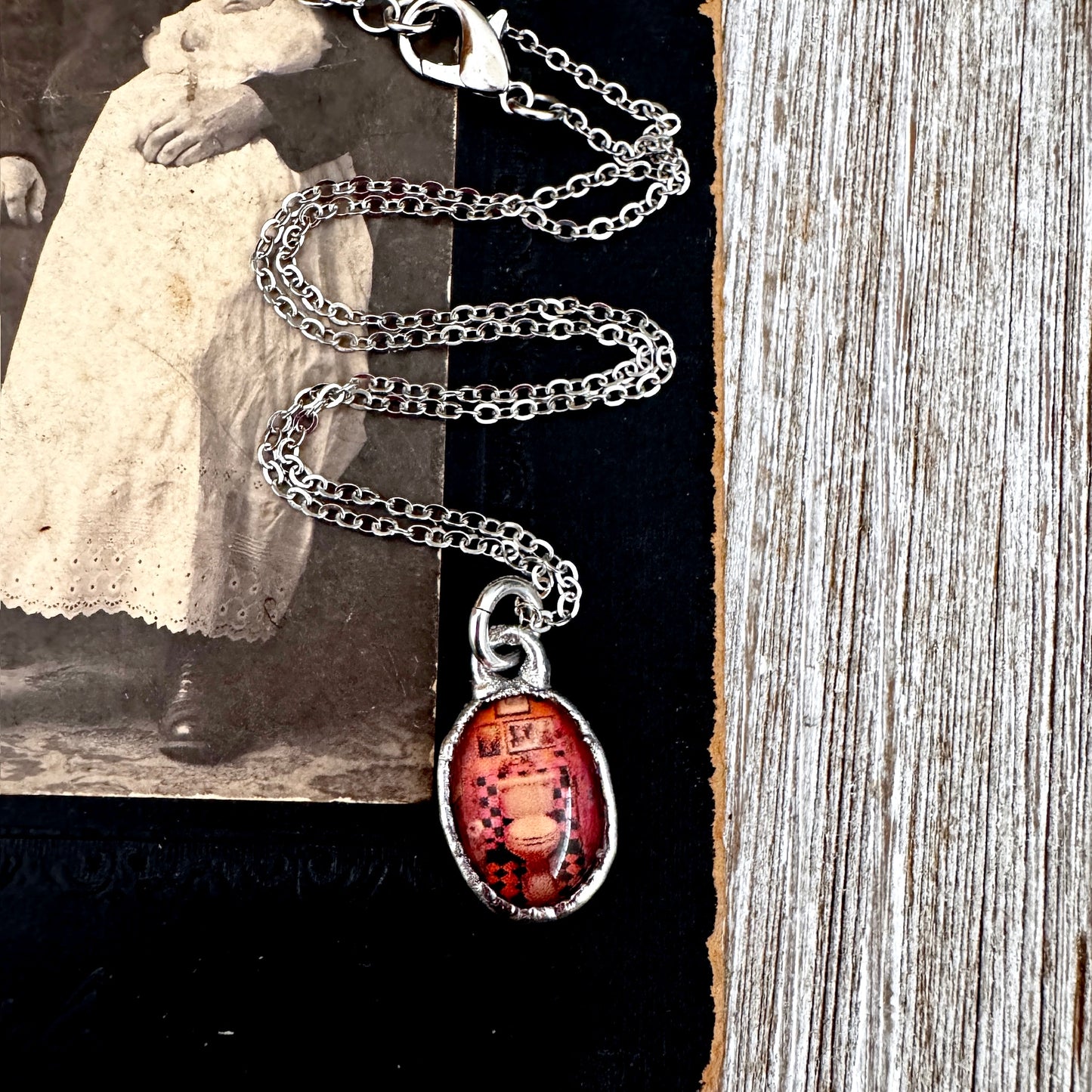 Road To Nowhere - Vintage Dive Bar Bathroom Toilet Necklace Fine Silver - One of a Kind