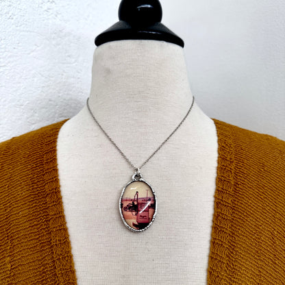 Road To Nowhere - Vintage Motorcycle / Gas Pump Necklace Fine Silver - One of a Kind