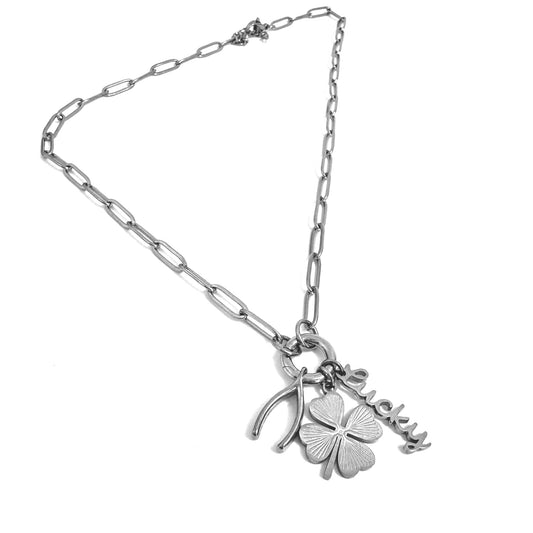 Tiny Trinkets Collection- Stainless Steel Paperclip Carabiner Charm Holder Necklace / Curated Collection FOXLARK