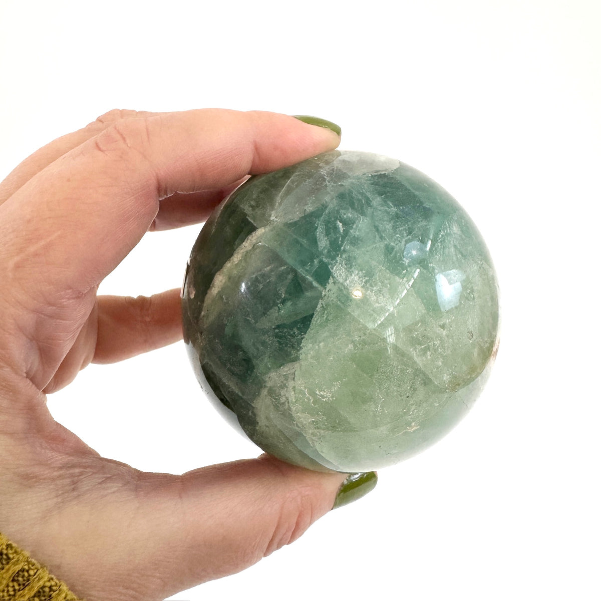 Large Green Fluorite Crystal Ball / FoxlarkCrystals