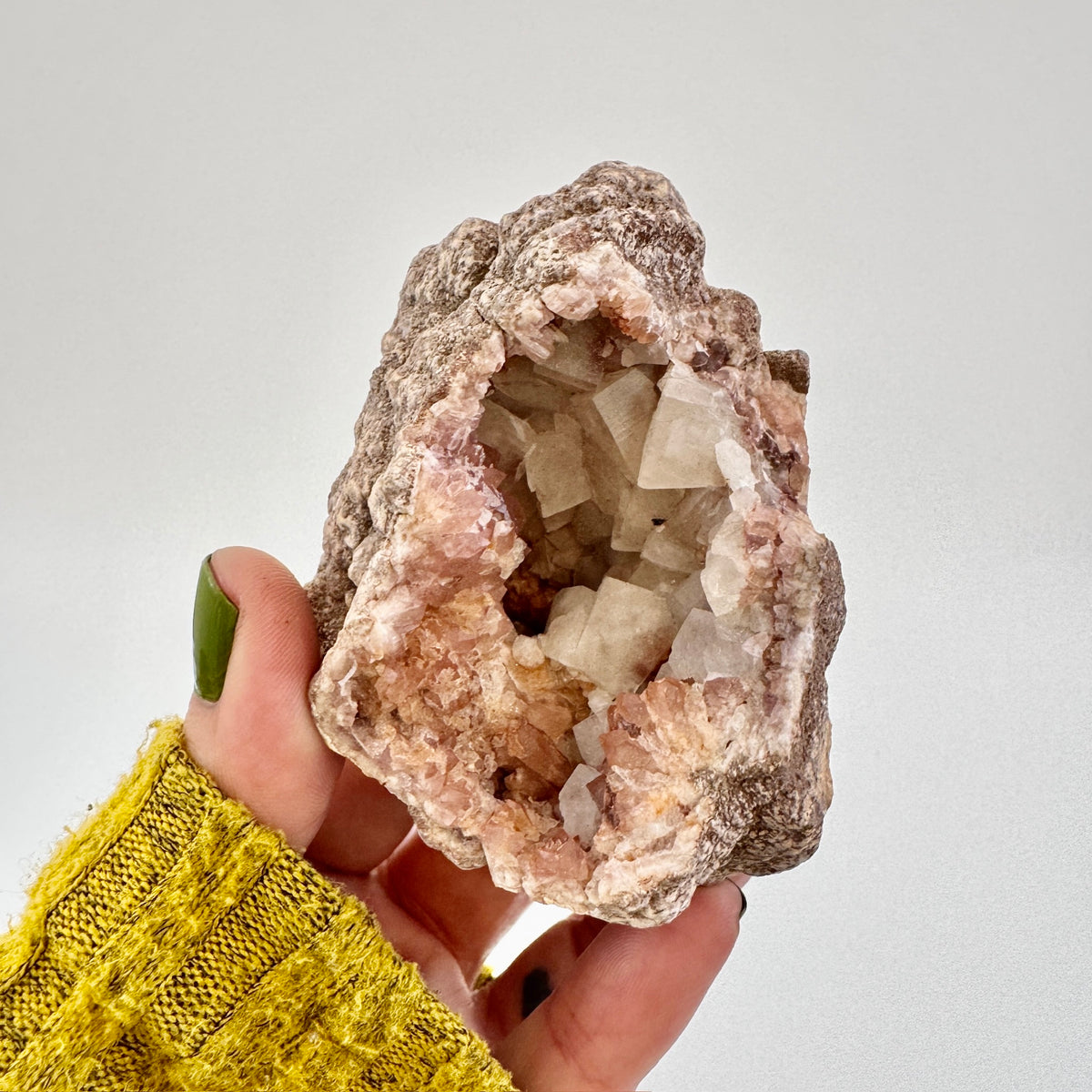 Pink Geode With Calcite / FoxlarkCrystals