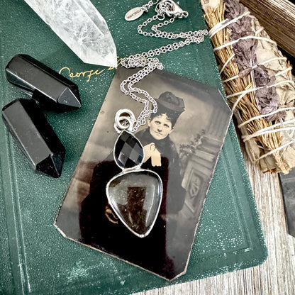 Multi Stone Black Onyx Silver Sheen Obsidian Necklace Silver / Foxlark Collection