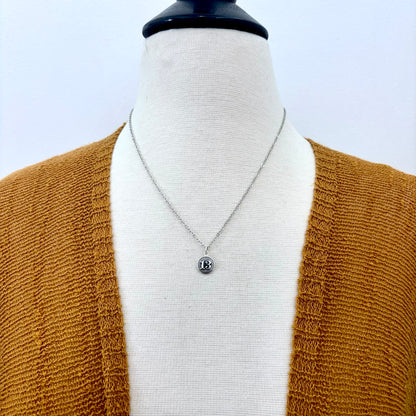 Tiny Talisman Collection - Sterling Silver Thirteen Necklace Pendant  0.5in  /