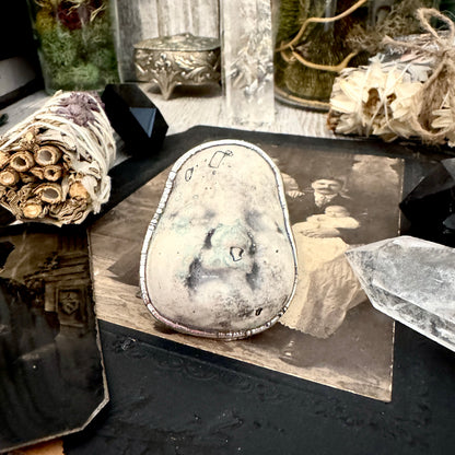 Ceramic Baby Doll Head Ring Fine Silver Size 10 / Foxlark Collection - One of a Kind