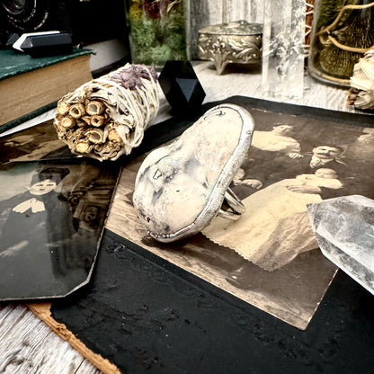 Ceramic Baby Doll Head Ring Fine Silver Size 10 / Foxlark Collection - One of a Kind