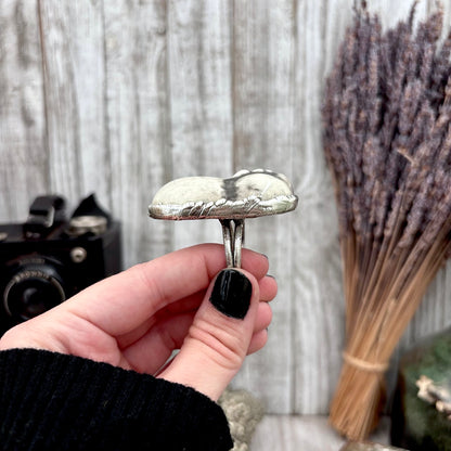 Ceramic Baby Doll Head Ring Fine Silver Size 10 / Foxlark Collection - One of a Kind