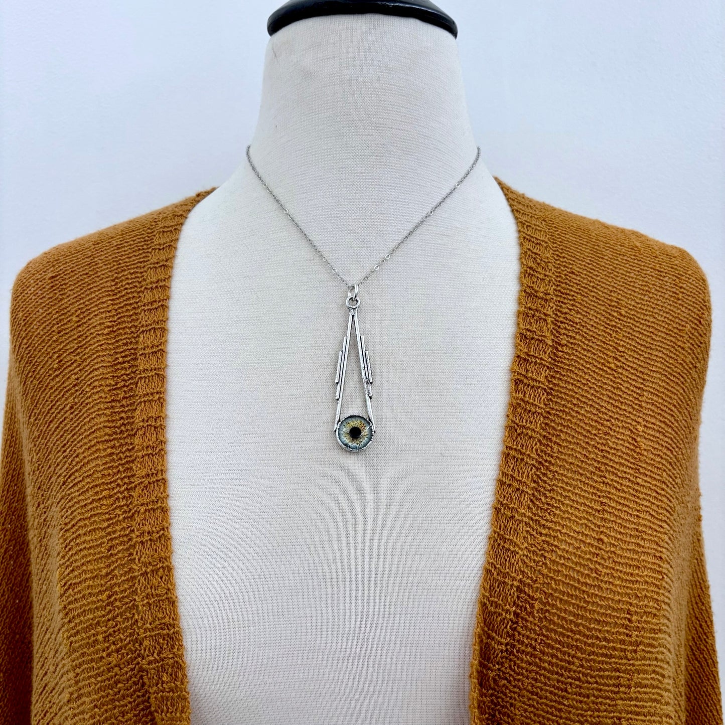 Blue Eyeball Necklace Fine Silver / Foxlark Collection - One of a Kind