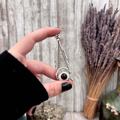 Brown Iris Glass Eyeball Necklace Fine Silver / Foxlark Collection - One of a Kind