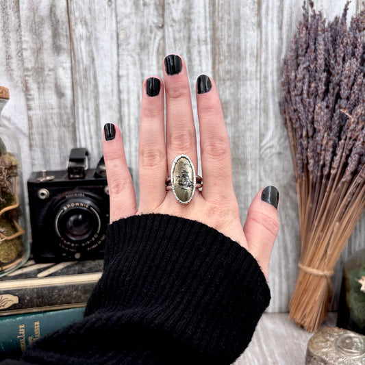 Pyrite Crystal Ring Fine Silver Size 8.5 / Foxlark Collection - One of a Kind