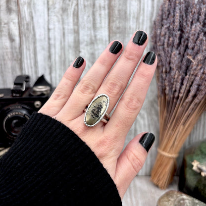 Pyrite Crystal Ring Fine Silver Size 8.5 / Foxlark Collection - One of a Kind