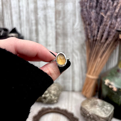 Citrine Ring Fine Silver Small faceted Stone Ring Size 5 6 7 8 9 10 11 / Foxlark Collection