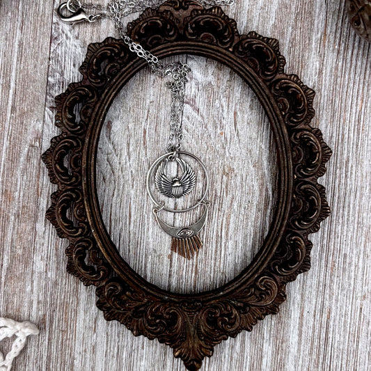 Scarab Evil Eye Talisman Necklace / Talisman Collection-Sterling Silver