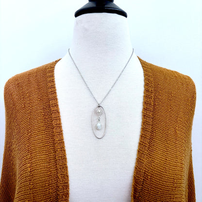 Eye Rainbow Moonstone Talisman Necklace / Talisman Collection-Sterling Silver