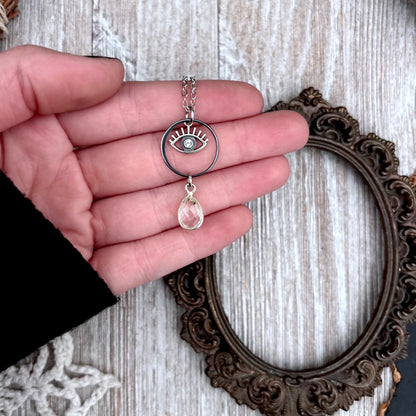 Eye Clear Quartz Talisman Necklace / Talisman Collection-Sterling Silver