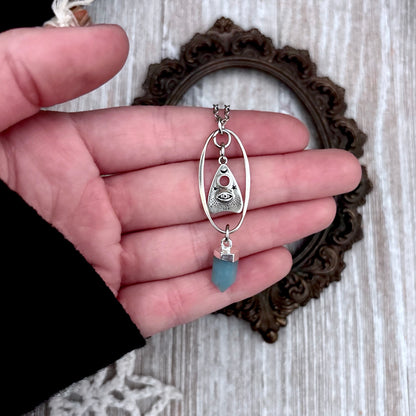 Aventurine Planchet Talisman Necklace / Talisman Collection-Sterling Silver