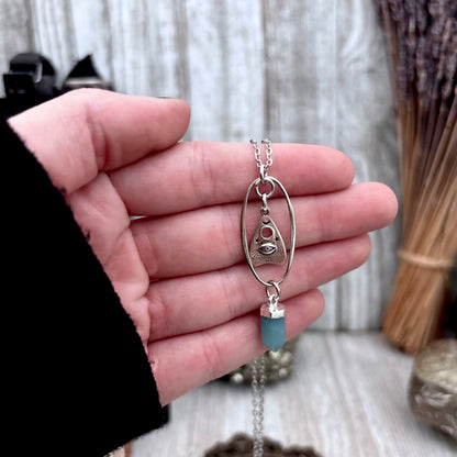 Aventurine Planchet Talisman Necklace / Talisman Collection-Sterling Silver