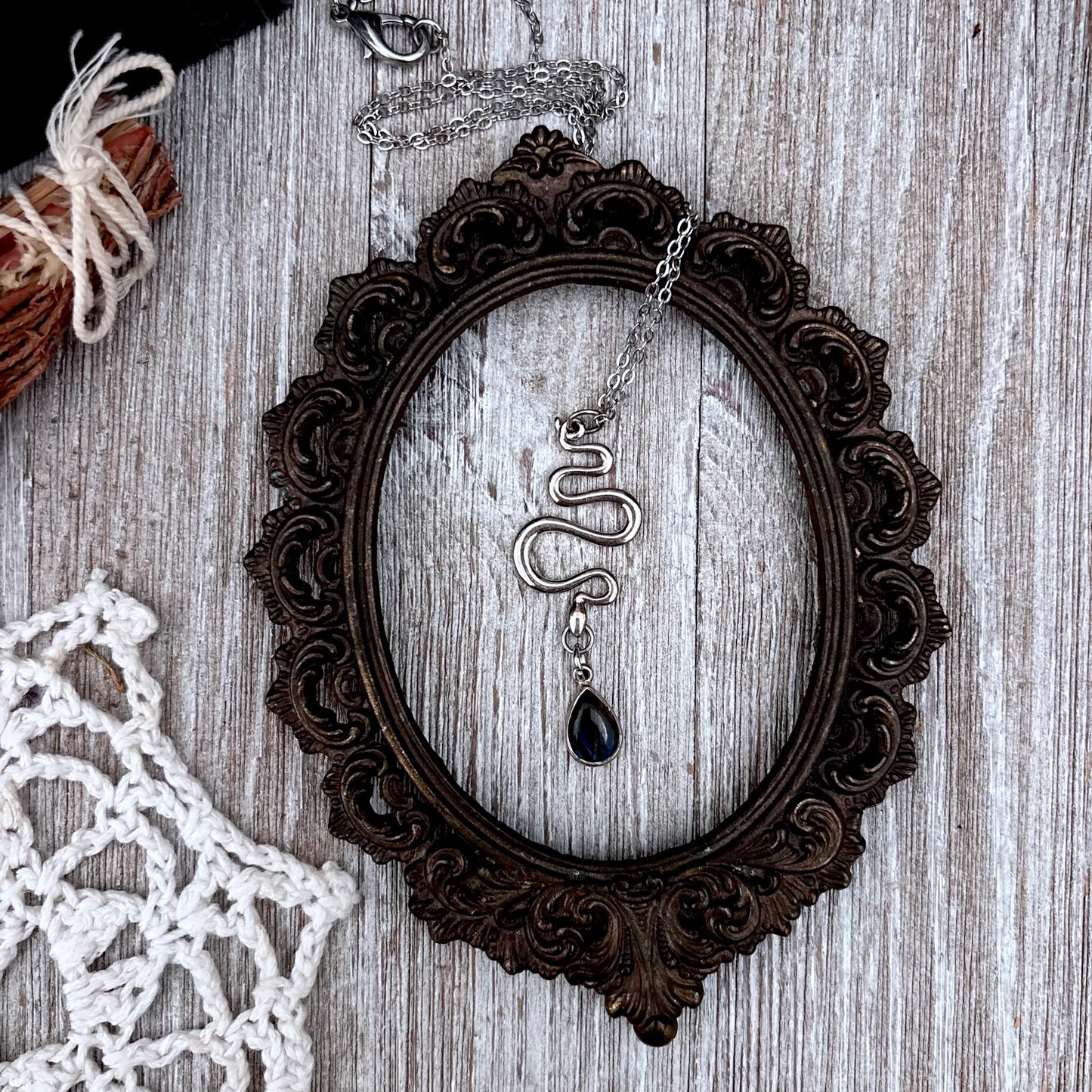 Snake Labradorite Talisman Necklace / Talisman Collection-Sterling Silver