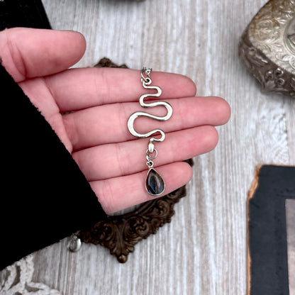 Snake Labradorite Talisman Necklace / Talisman Collection-Sterling Silver
