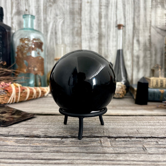 Large Black Obsidian Crystal Ball / FoxlarkCrystals