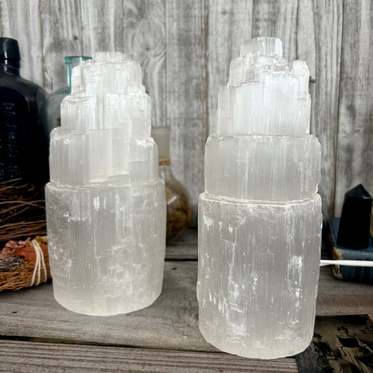 Large Self Standing Selenite Crystal Lamp/ FoxlarkCrystals