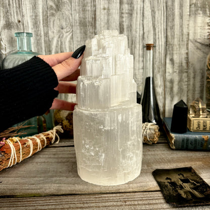 Large Self Standing Selenite Crystal Lamp/ FoxlarkCrystals