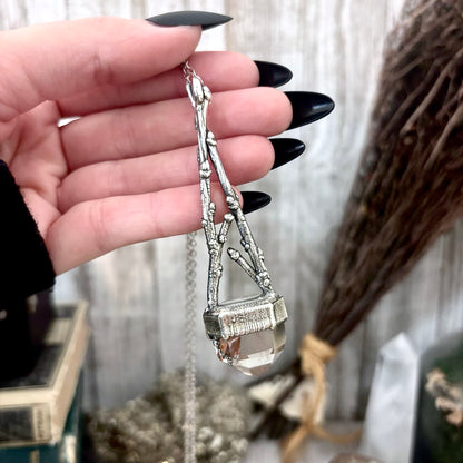 Garden Quartz Crystal Necklace in Silver /Sticks & Stones Collection