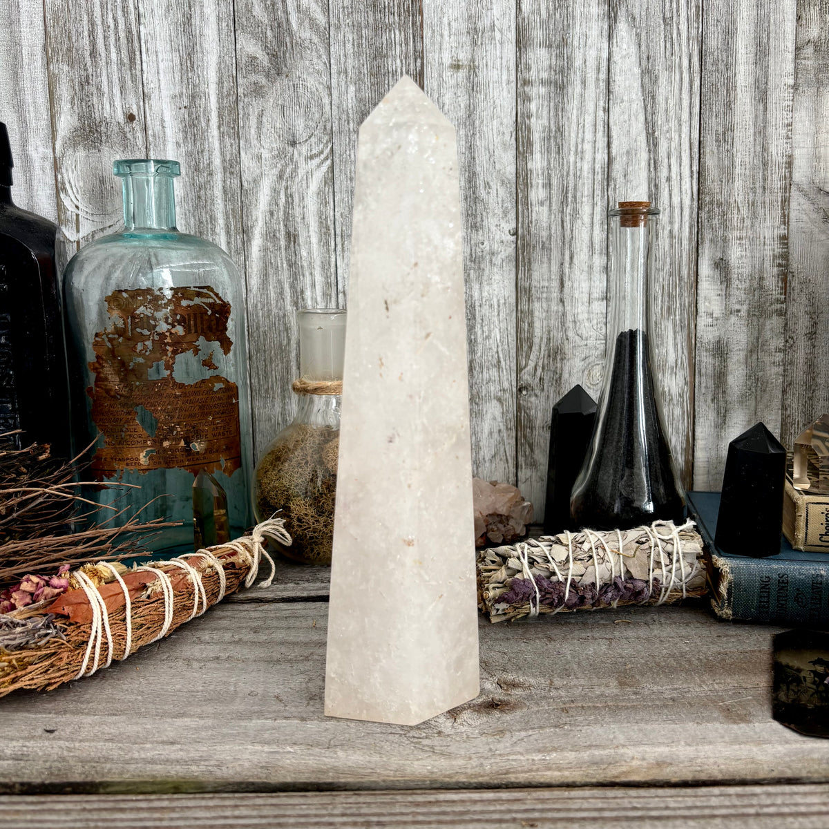 Large Self Standing Clear Quartz Crystal Point / FoxlarkCrystals