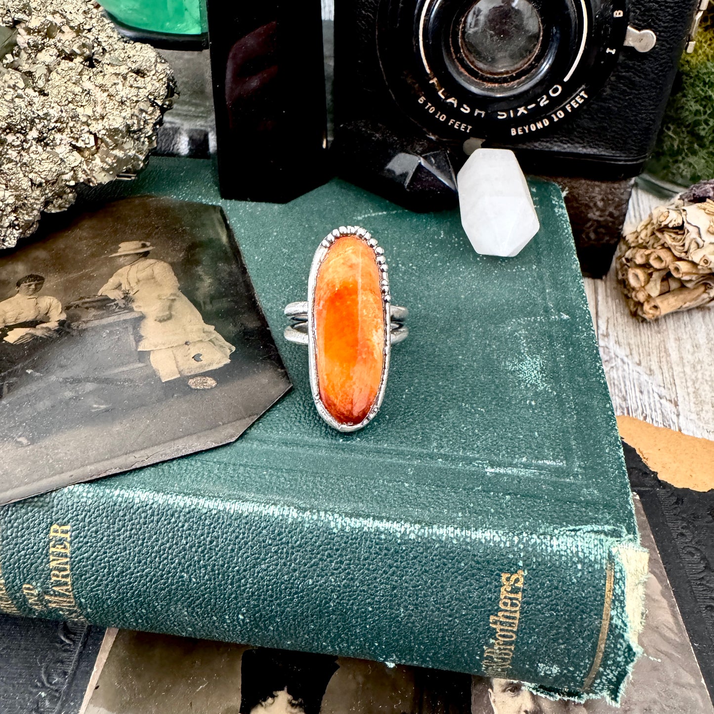 Spiny Oyster Ring Fine Silver Size 8 / Foxlark Collection - One of a Kind
