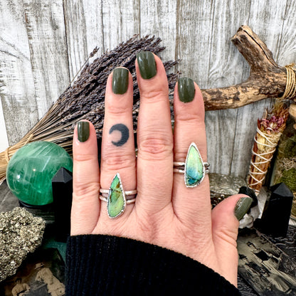 Handmade Sterling Opal Ring in Fine Silver / Size 7 8 9 9.5 / Foxlark Collection
