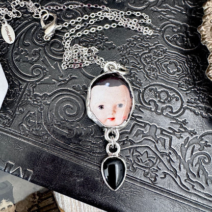 The Weirdlings - Fine Silver Necklace with Obsidian / One of a Kind