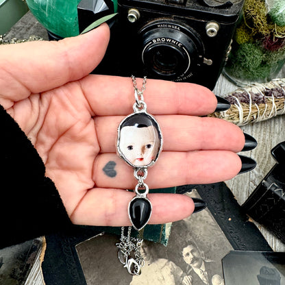 The Weirdlings - Fine Silver Necklace with Obsidian / One of a Kind
