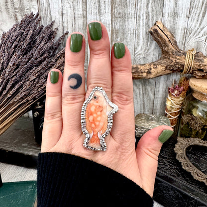 Vintage Fish- Fine Silver Ring Size 9 The Paper Projects Collection / One of a Kind