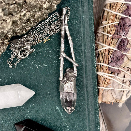 Vera Cruz Amethyst Crystal Necklace in Silver / Sticks & Stones Collection