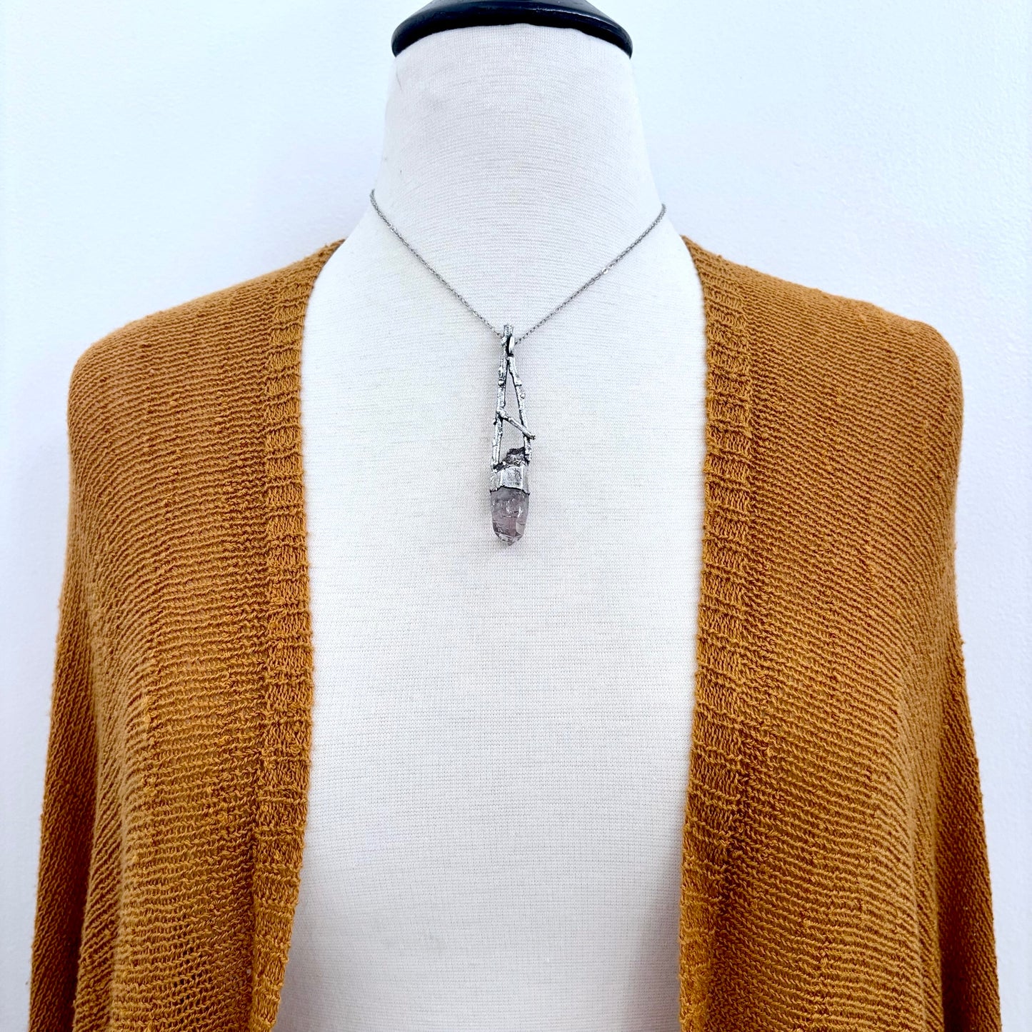 Vera Cruz Amethyst Crystal Necklace in Silver / Sticks & Stones Collection