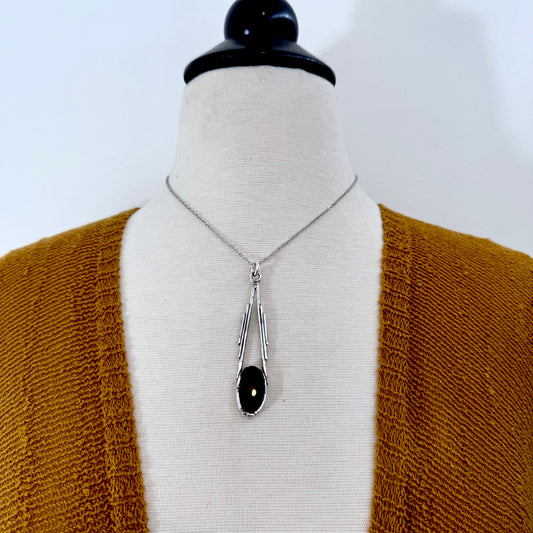 Bloodstone Crystal Necklace in Fine Silver / Foxlark Collection - One of a Kind