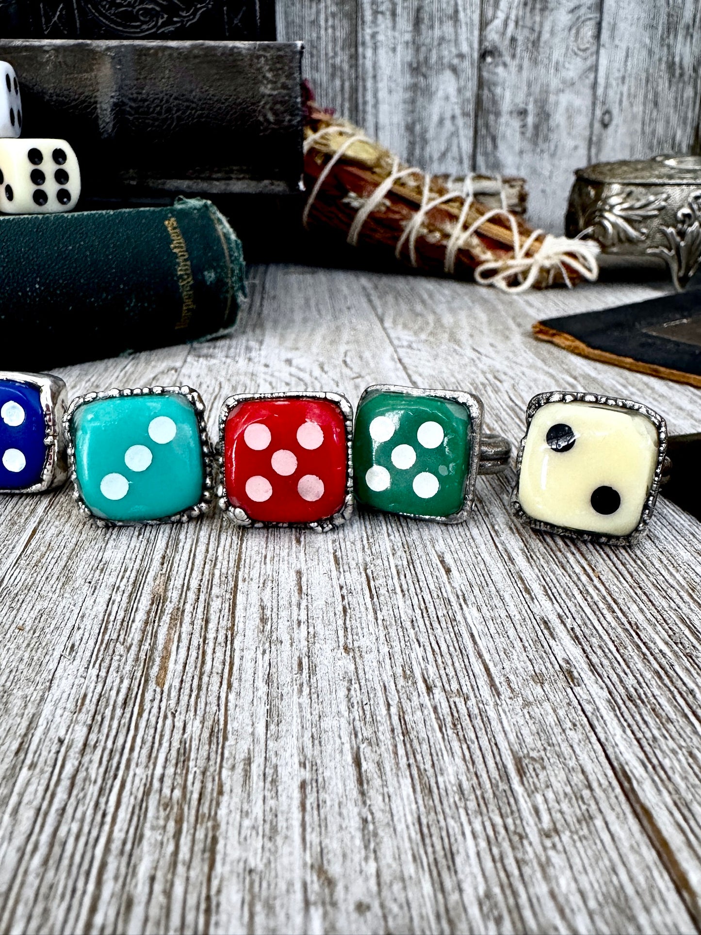 Playing Games - Dice Ring Fine Silver Size 6 7 8 9 10 11 / One of a Kind