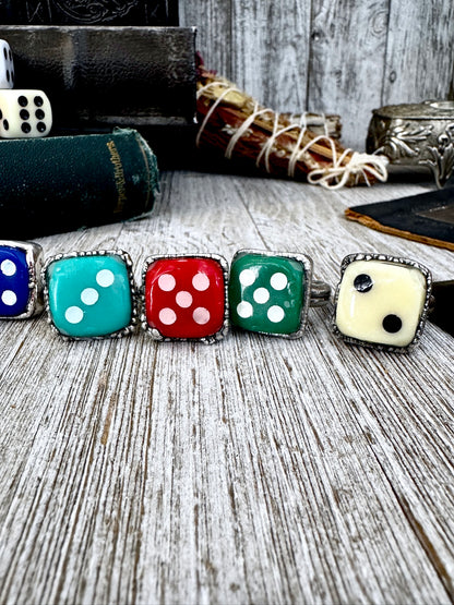 Playing Games - Dice Ring Fine Silver Size 6 7 8 9 10 11 / One of a Kind