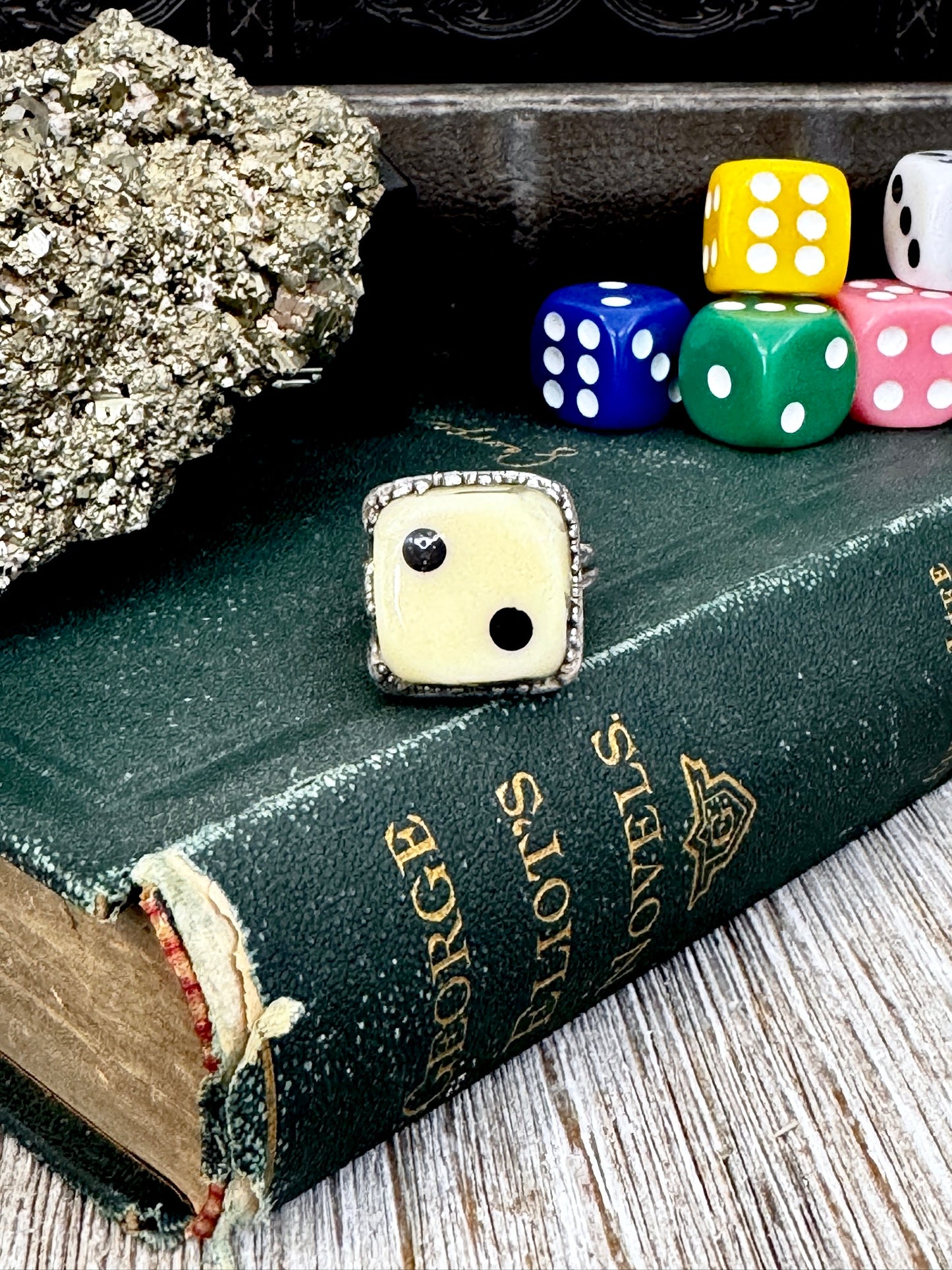 Playing Games - Dice Ring Fine Silver Size 6 7 8 9 10 11 / One of a Kind