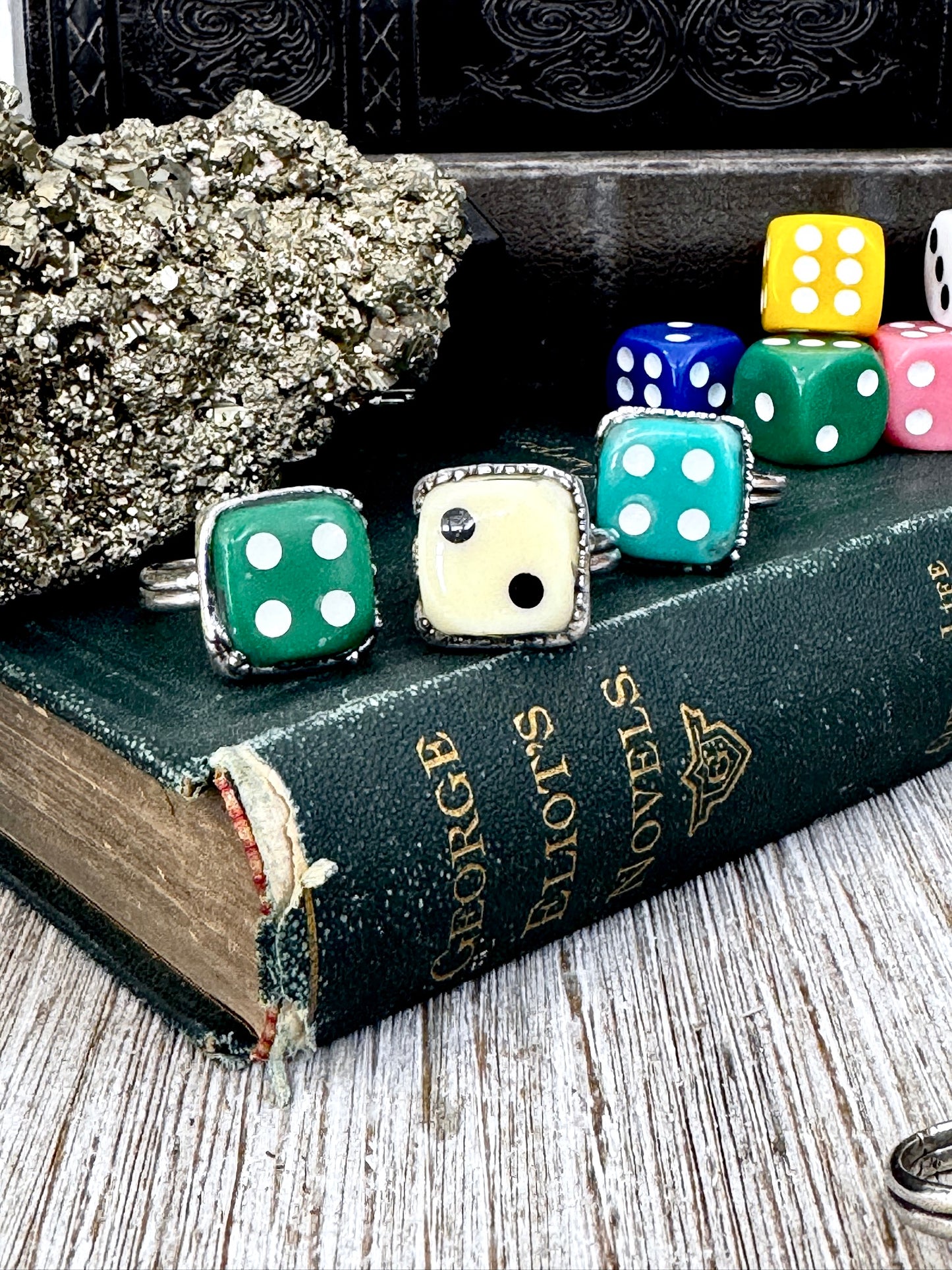 Playing Games - Dice Ring Fine Silver Size 6 7 8 9 10 11 / One of a Kind