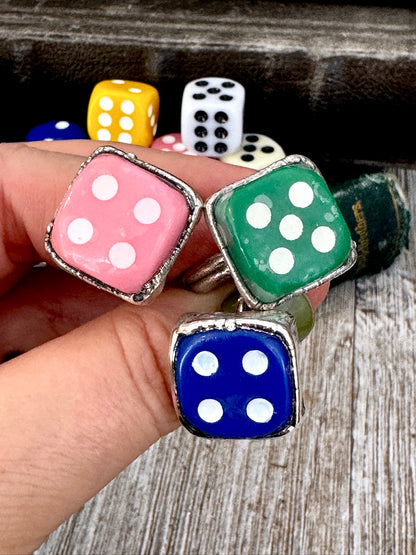 Playing Games - Dice Ring Fine Silver Size 6 7 8 9 10 11 / One of a Kind