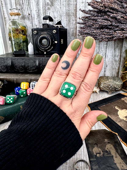 Playing Games - Dice Ring Fine Silver Size 6 7 8 9 10 11 / One of a Kind