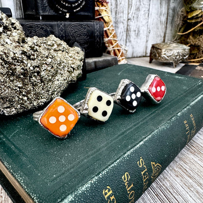 Playing Games - Dice Ring Fine Silver Size 6 7 8 9 10 11 / One of a Kind.