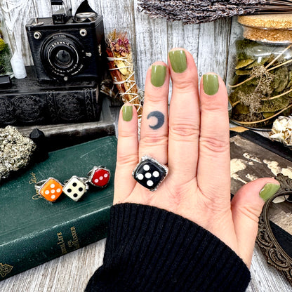 Playing Games - Dice Ring Fine Silver Size 6 7 8 9 10 11 / One of a Kind.