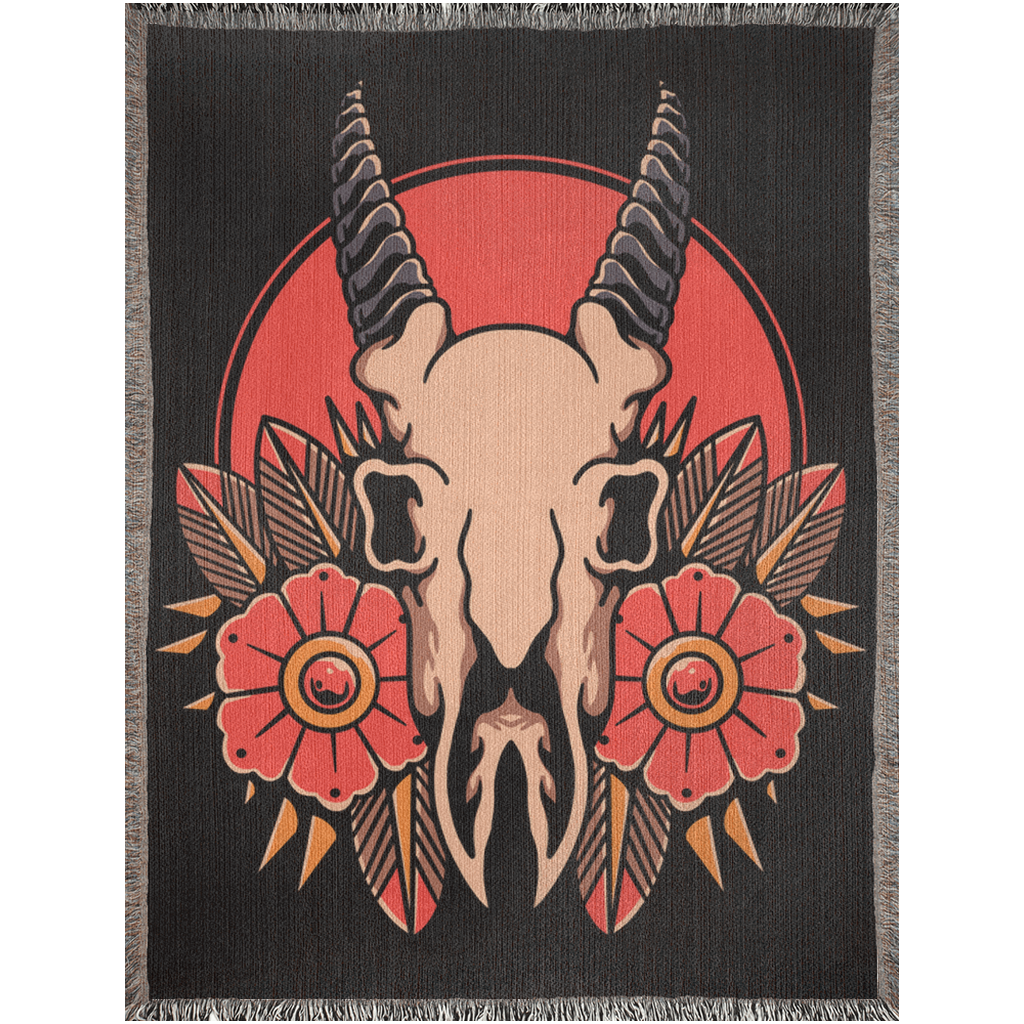 Goat Skull - Woven Blanket