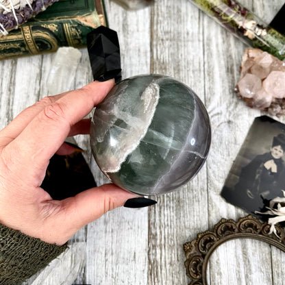 Large Green Fluorite Crystal Ball / FoxlarkCrystals