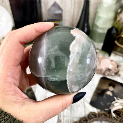 Large Green Fluorite Crystal Ball / FoxlarkCrystals