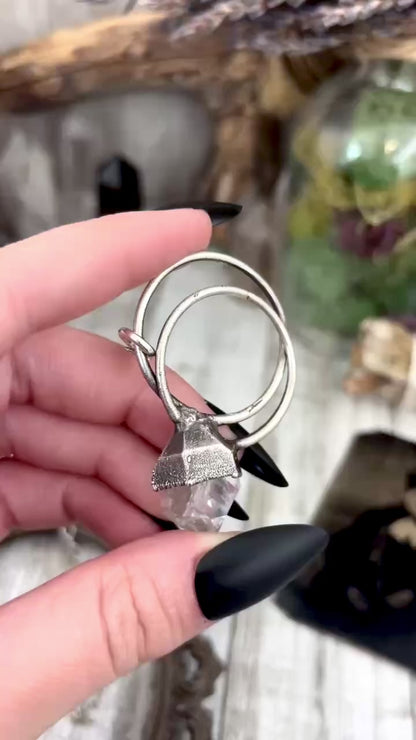 Herkimer Diamond Crystal  Necklace in Fine Silver / Foxlark Collection - One of a Kind