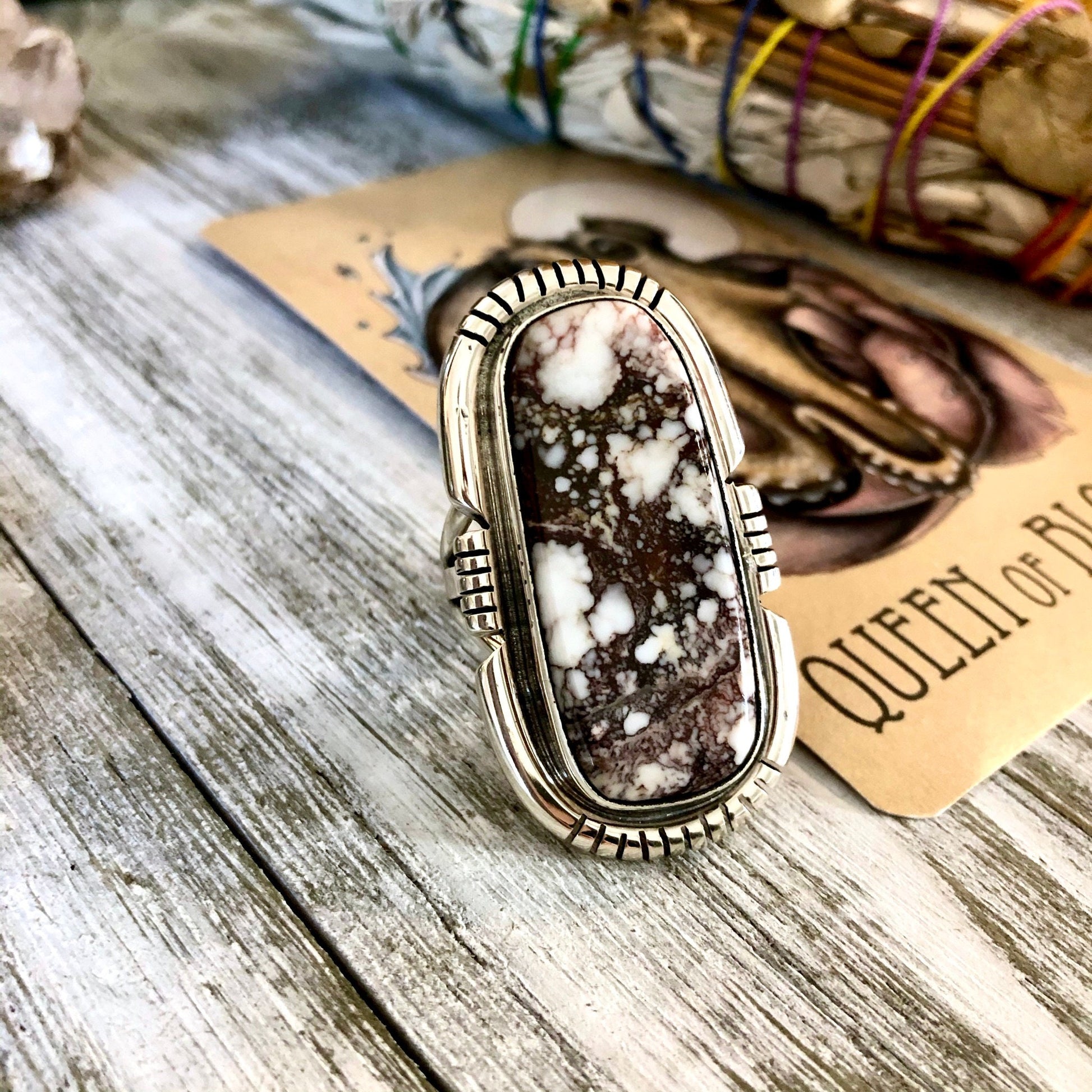 Size 9.5 Stunning Wild Horse Statement Ring Set in Thick Sterling Silver / Curated by FOXLARK Collection - Foxlark Crystal Jewelry